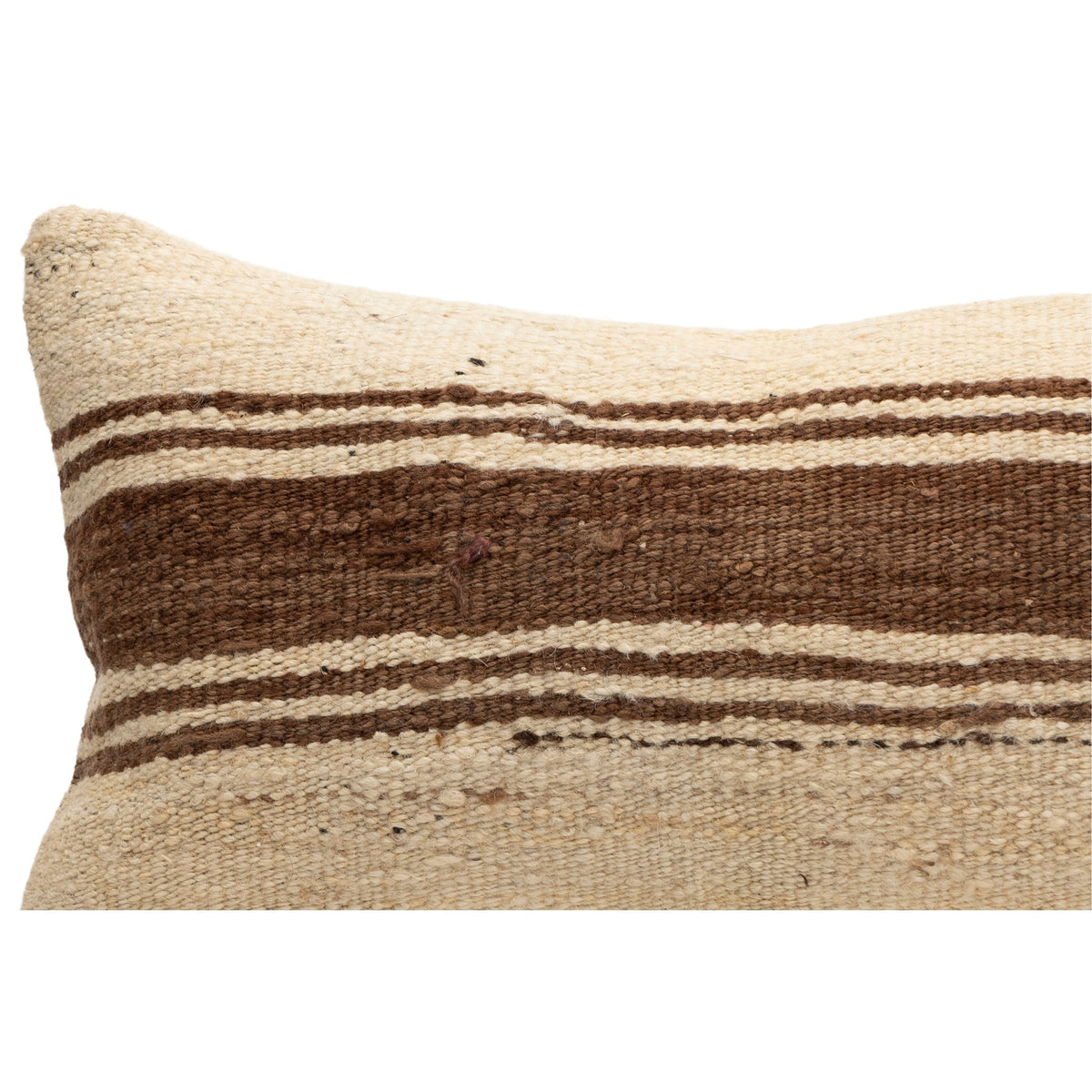 Neutral Striped Kilim Throw Pillow Cover 12" x 20"