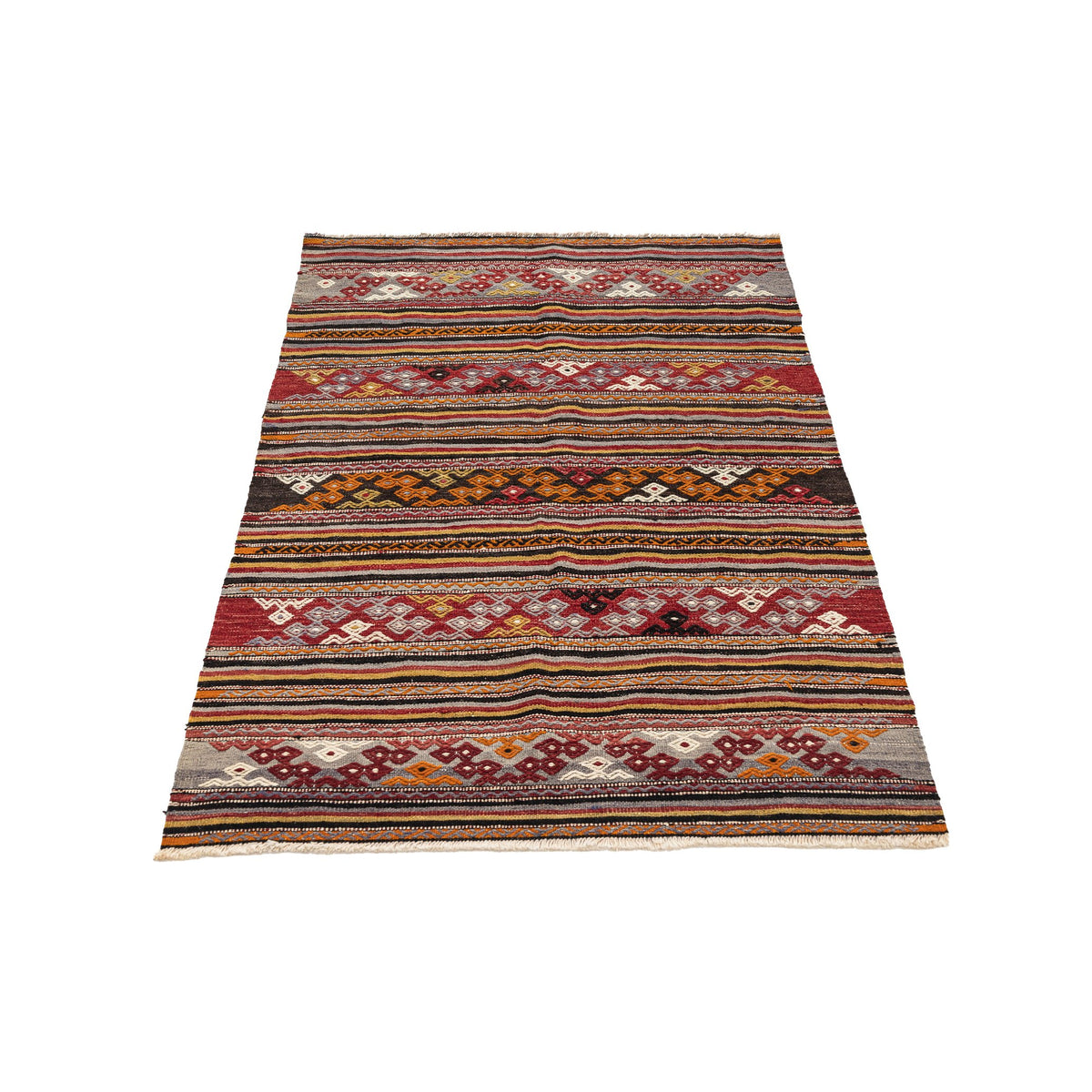 Authentic Flatweave Striped Kilim Small Rug