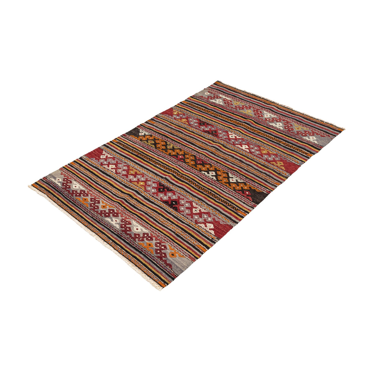 Authentic Flatweave Striped Kilim Small Rug