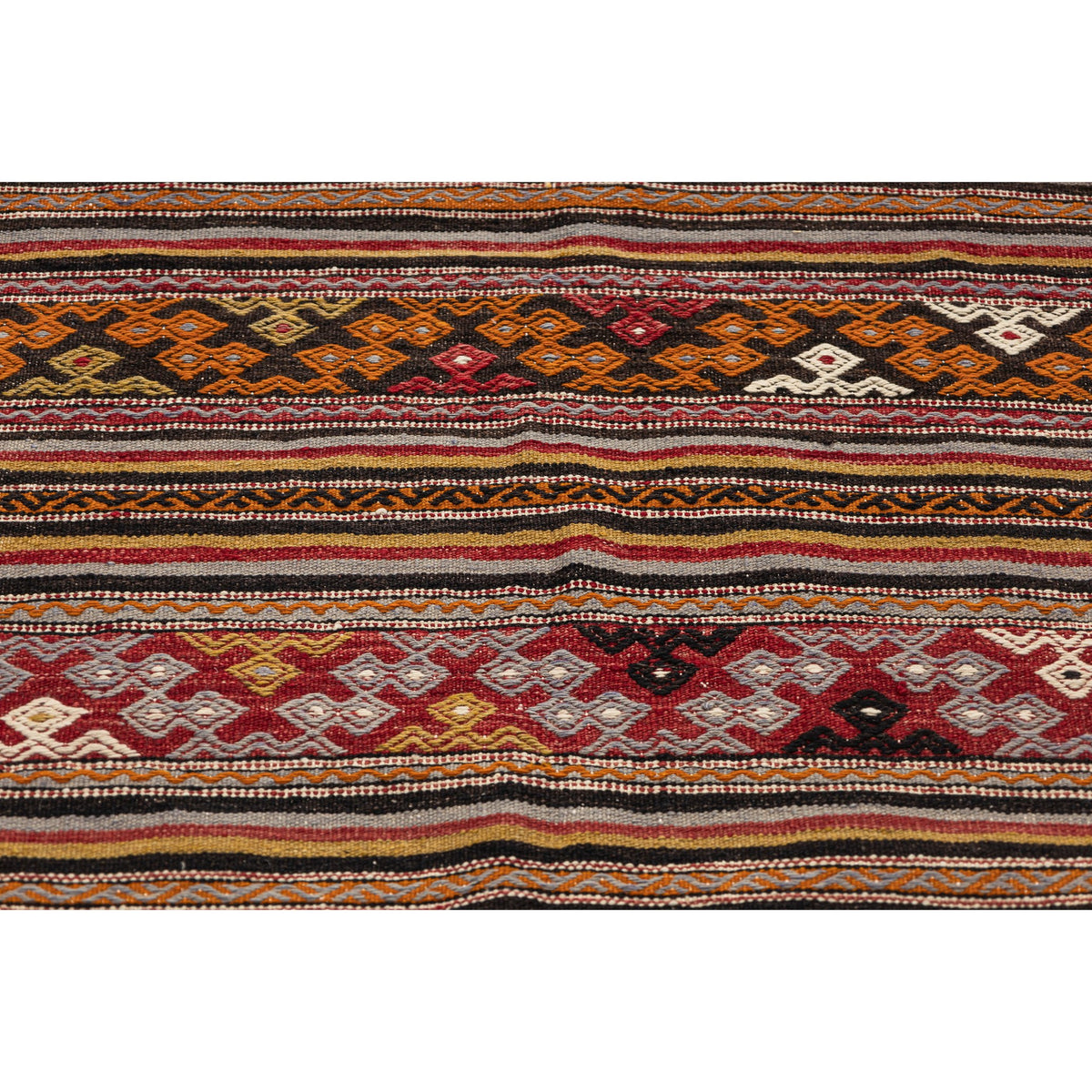 Authentic Flatweave Striped Kilim Small Rug