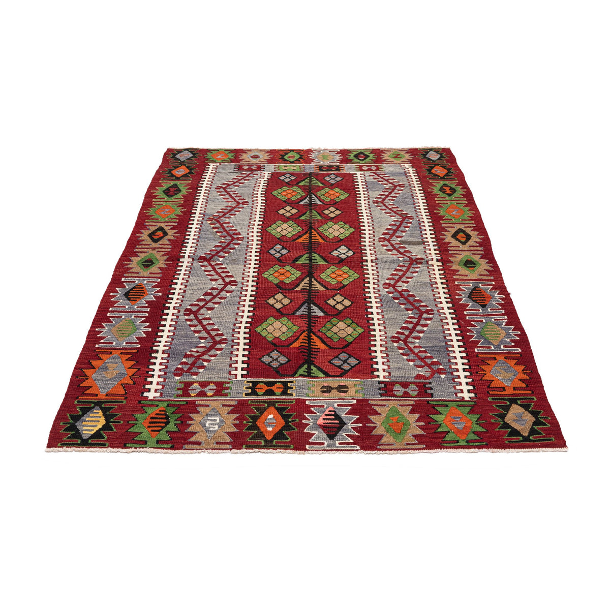 - (4' x 6'1'') Handmade Oushak Kilim Rug