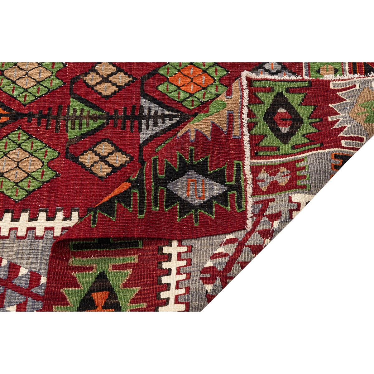 - (4' x 6'1'') Handmade Oushak Kilim Rug