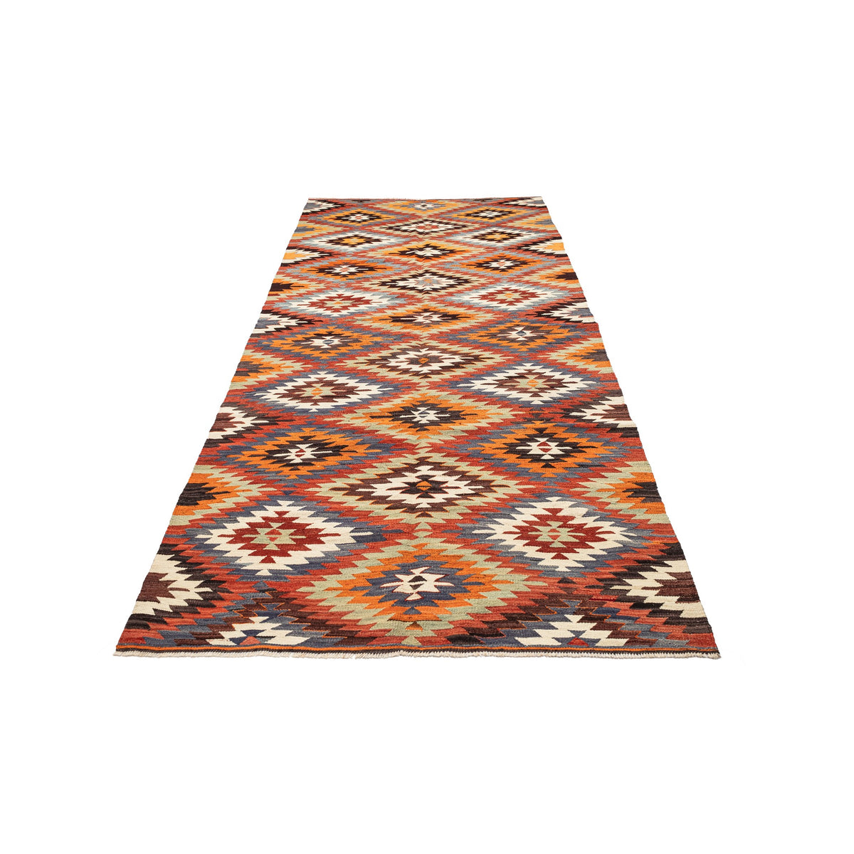 Lumanha - (4'10'' x 10'5'') Vintage Turkish Kilim