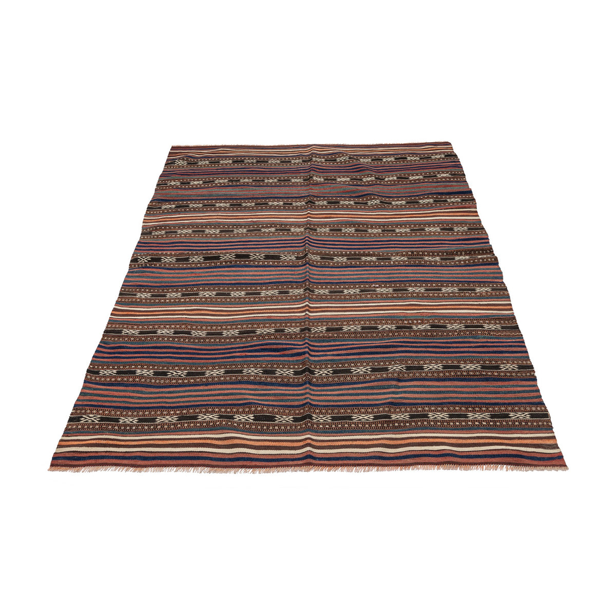 - (4'1'' x 6'6'') Vintage Turkish Kilim