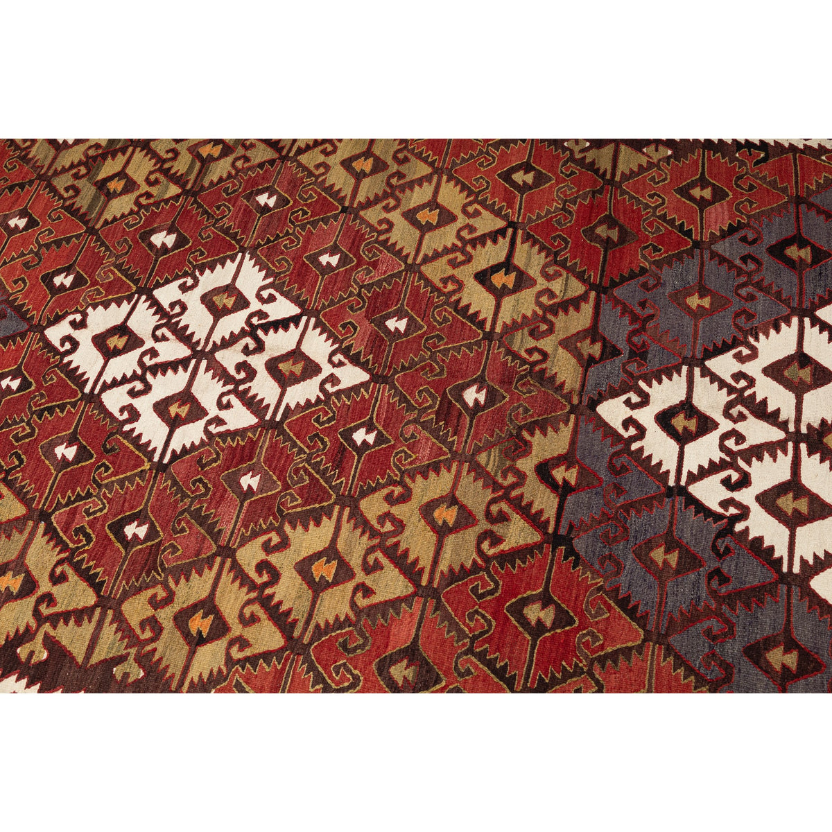 - (5'2'' x 12'11'') Vintage Turkish Kilim