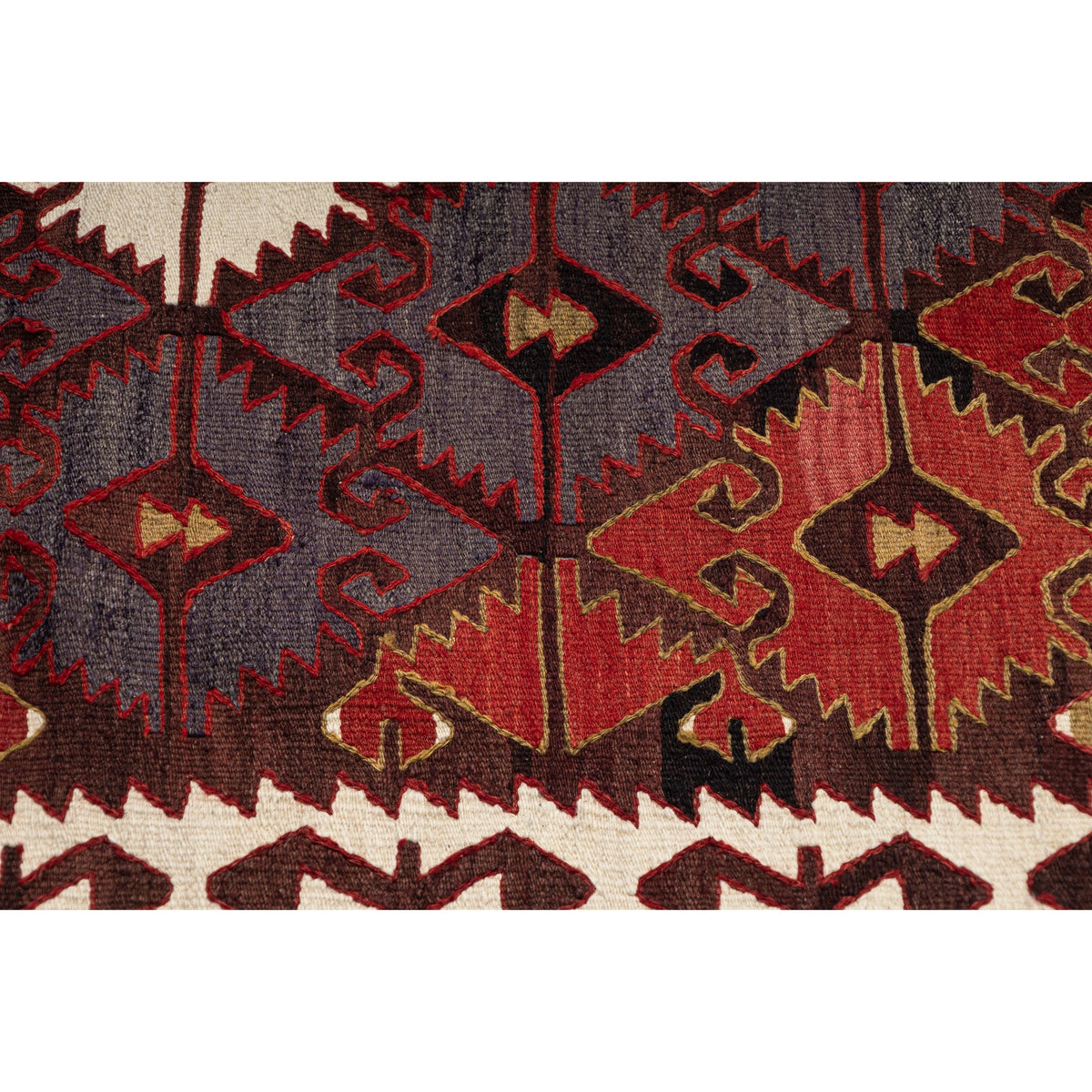 - (5'2'' x 12'11'') Vintage Turkish Kilim