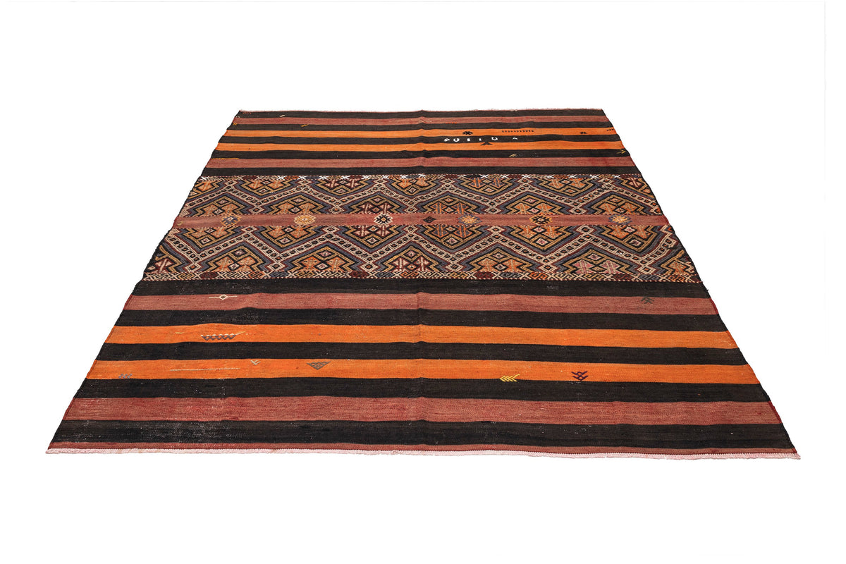 (6'4'' x 7') Wool Flatweave Handwoven Kilim Rugs