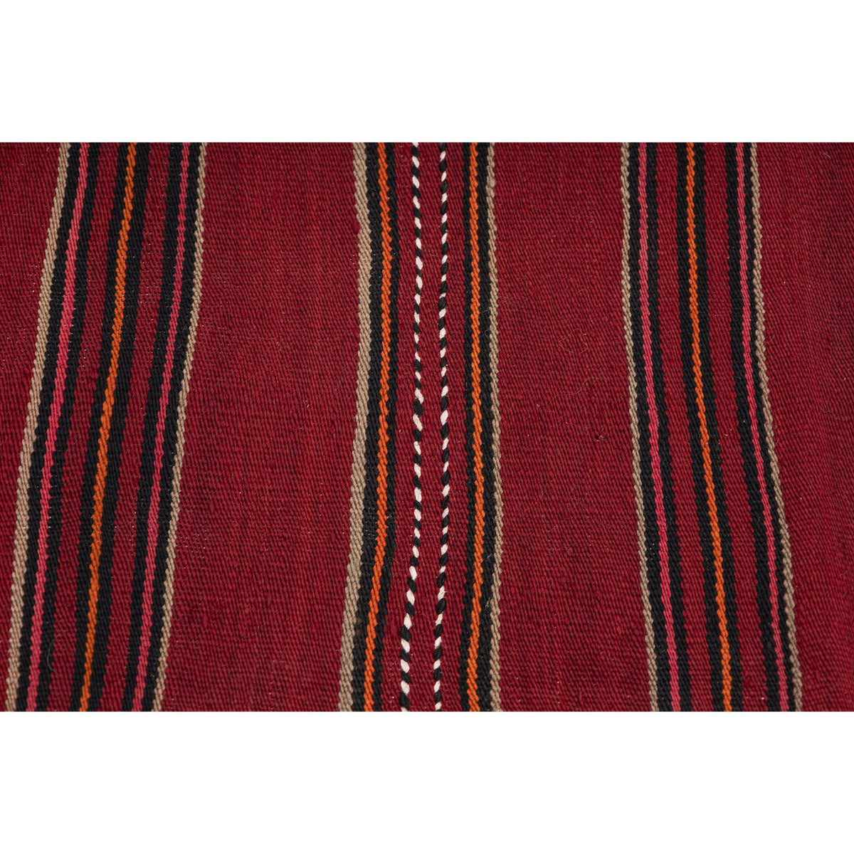 - (5' x 8'10'') Vintage Red Striped Kilim Rug