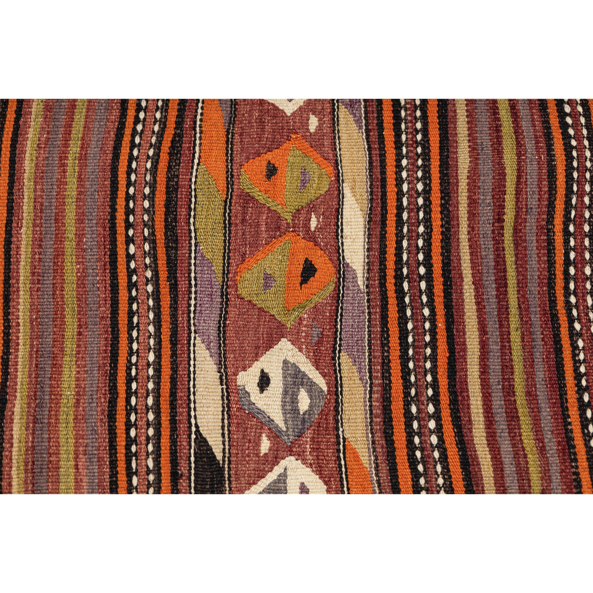 - (4'1'' x 6'11'') Oriental Striped Kilim Rug