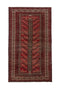 3'10" x 6'10" Vintage Turkish Scatter Red Rug
