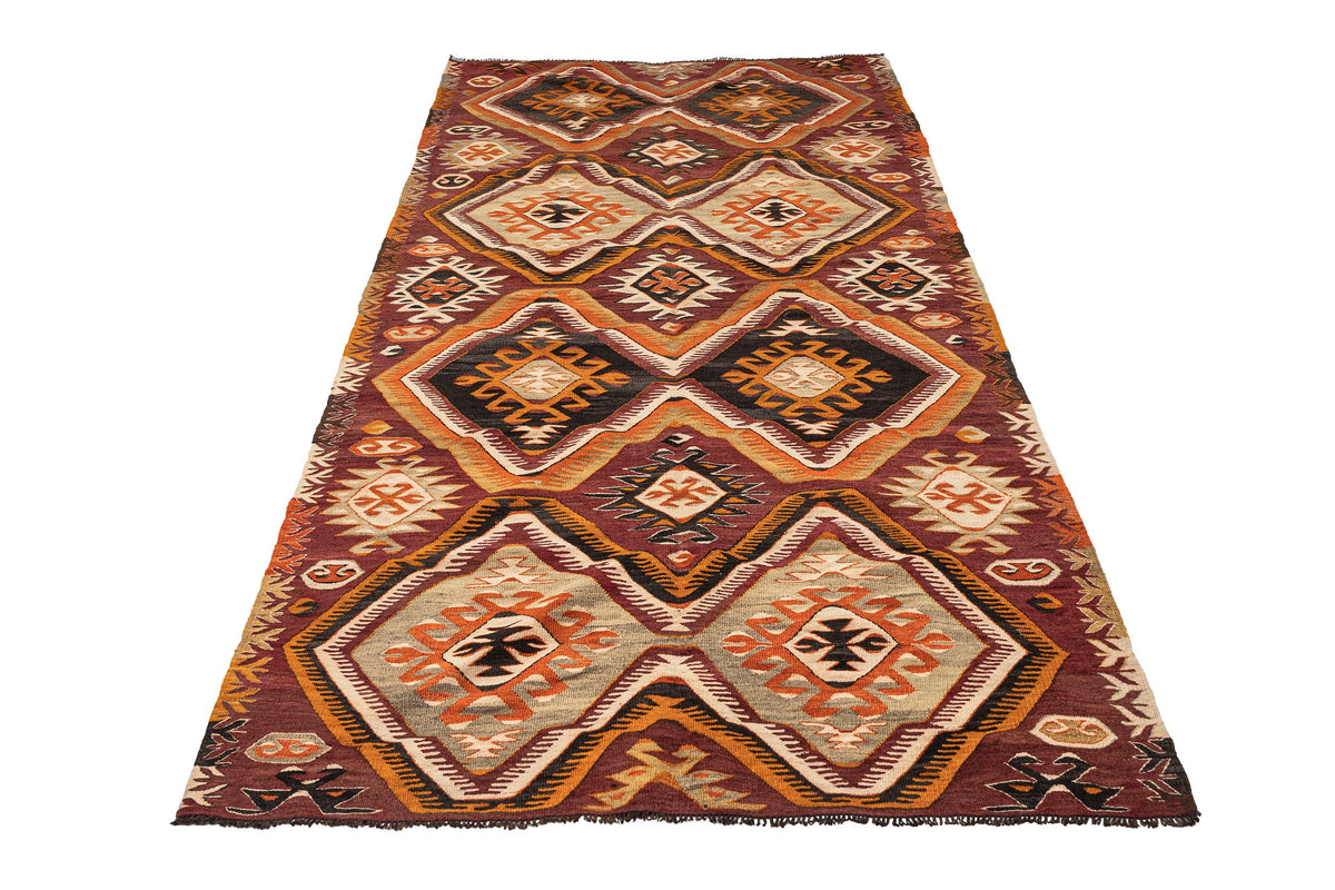 (4'9'' x 9'2'') Authentic Flatweave Handwoven Kilim Rugs