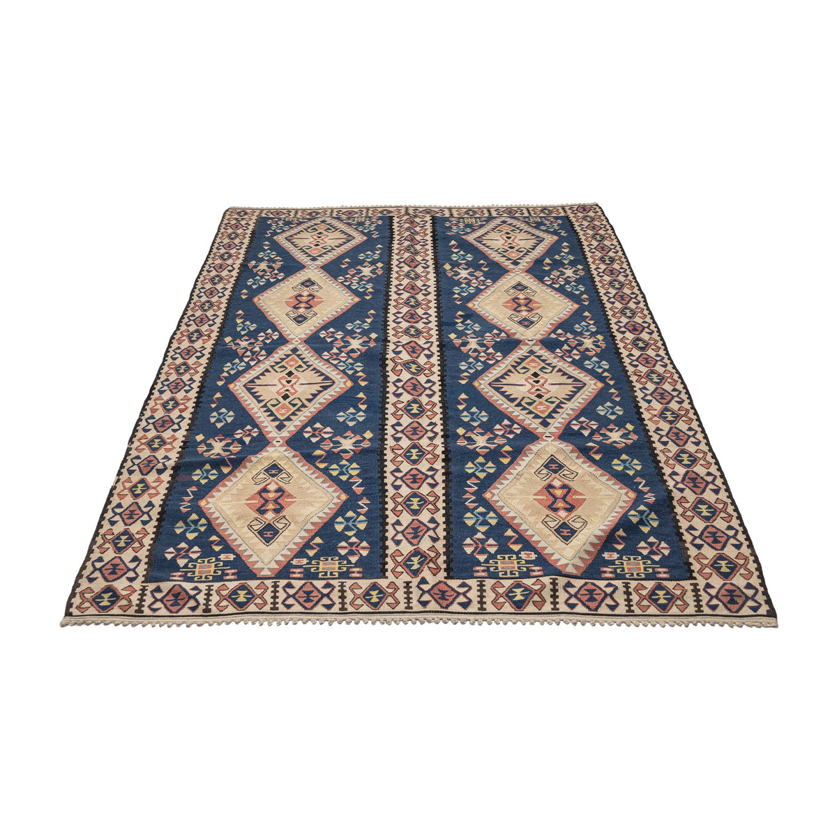 - (4'9'' x 7'1'') Oriental Vintage Kilim Rug