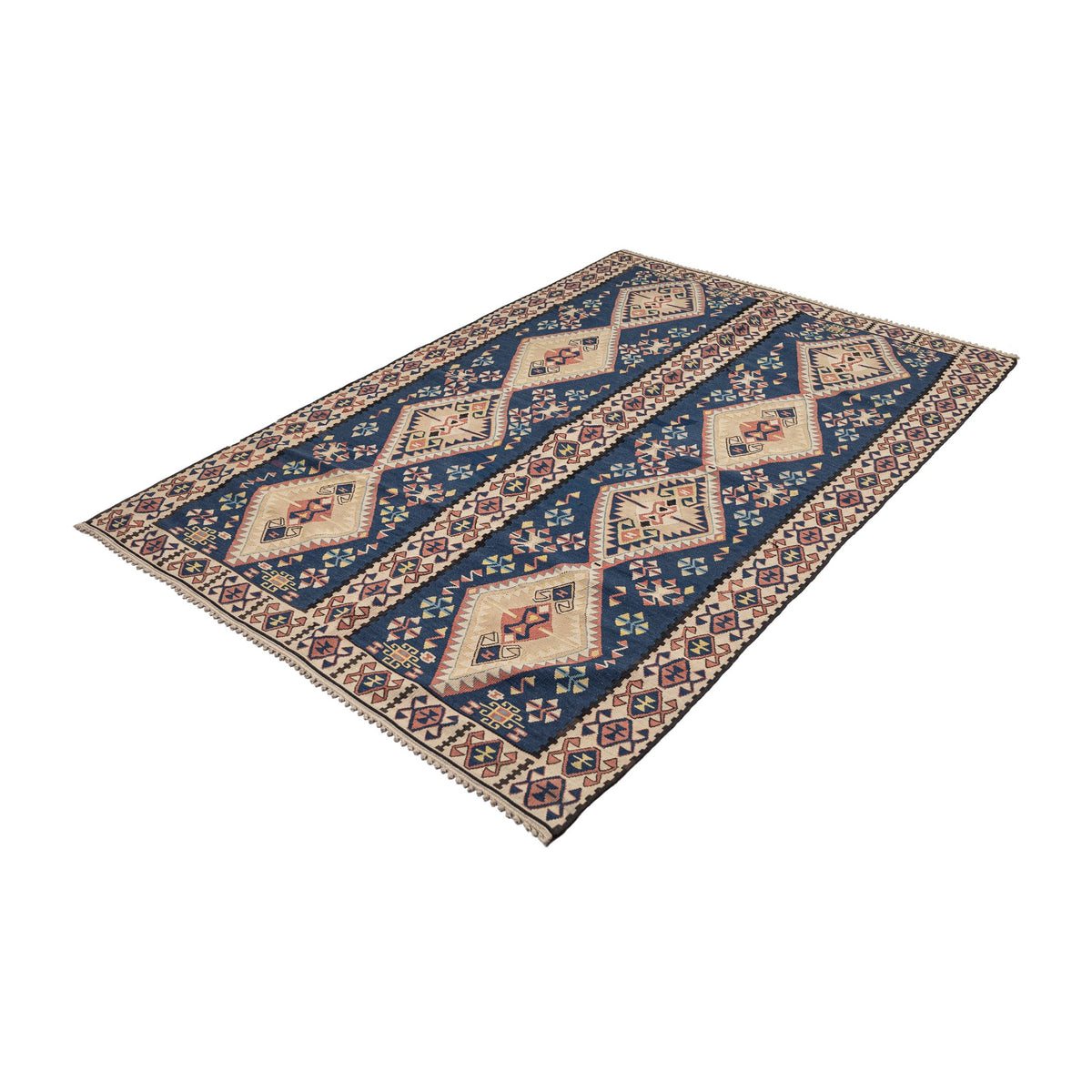 - (4'9'' x 7'1'') Oriental Vintage Kilim Rug