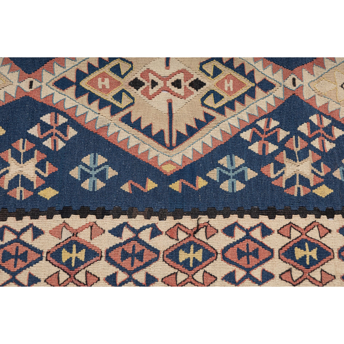 - (4'9'' x 7'1'') Oriental Vintage Kilim Rug