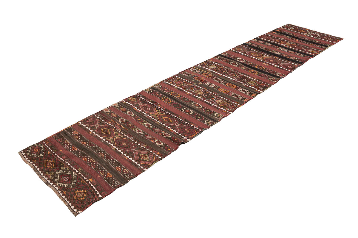 (2'4'' x 10'5'') Handwoven Ethnic Kilim Runner Rug