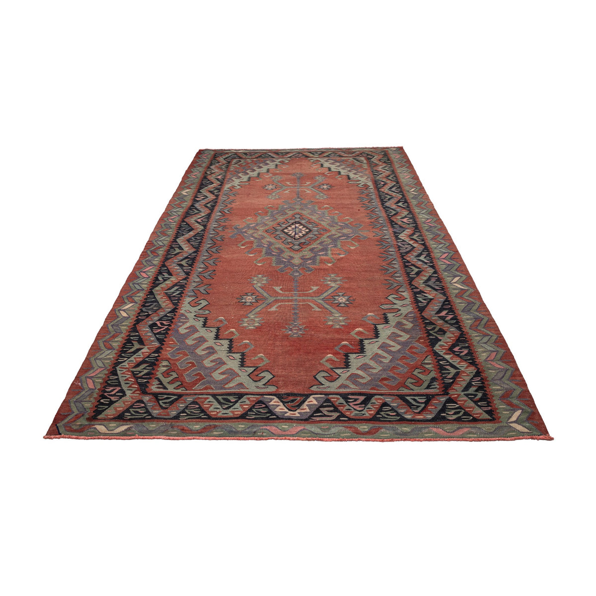 - (5'9'' x 9'8'') Vintage Turkish Kilim