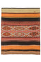 Striped rug with geometric pattern