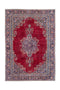7'3" x 11'5" Vintage Turkish Oversize Red Blue Medallion Rug