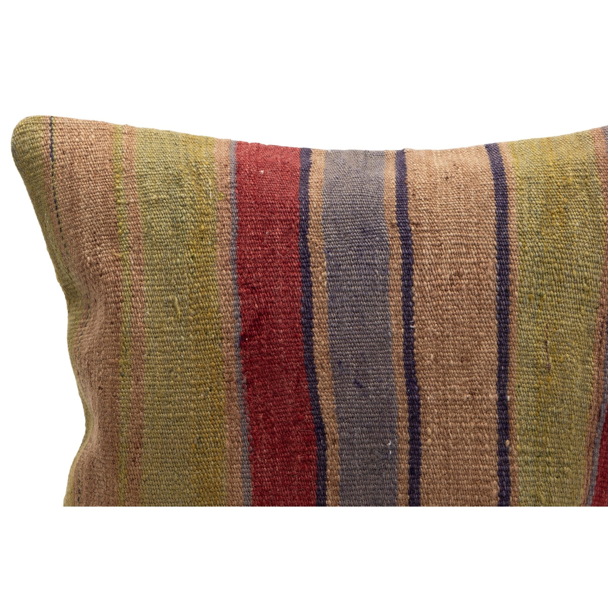 Vintage Striped Kilim Throw Pillow Cover 16" x 16"