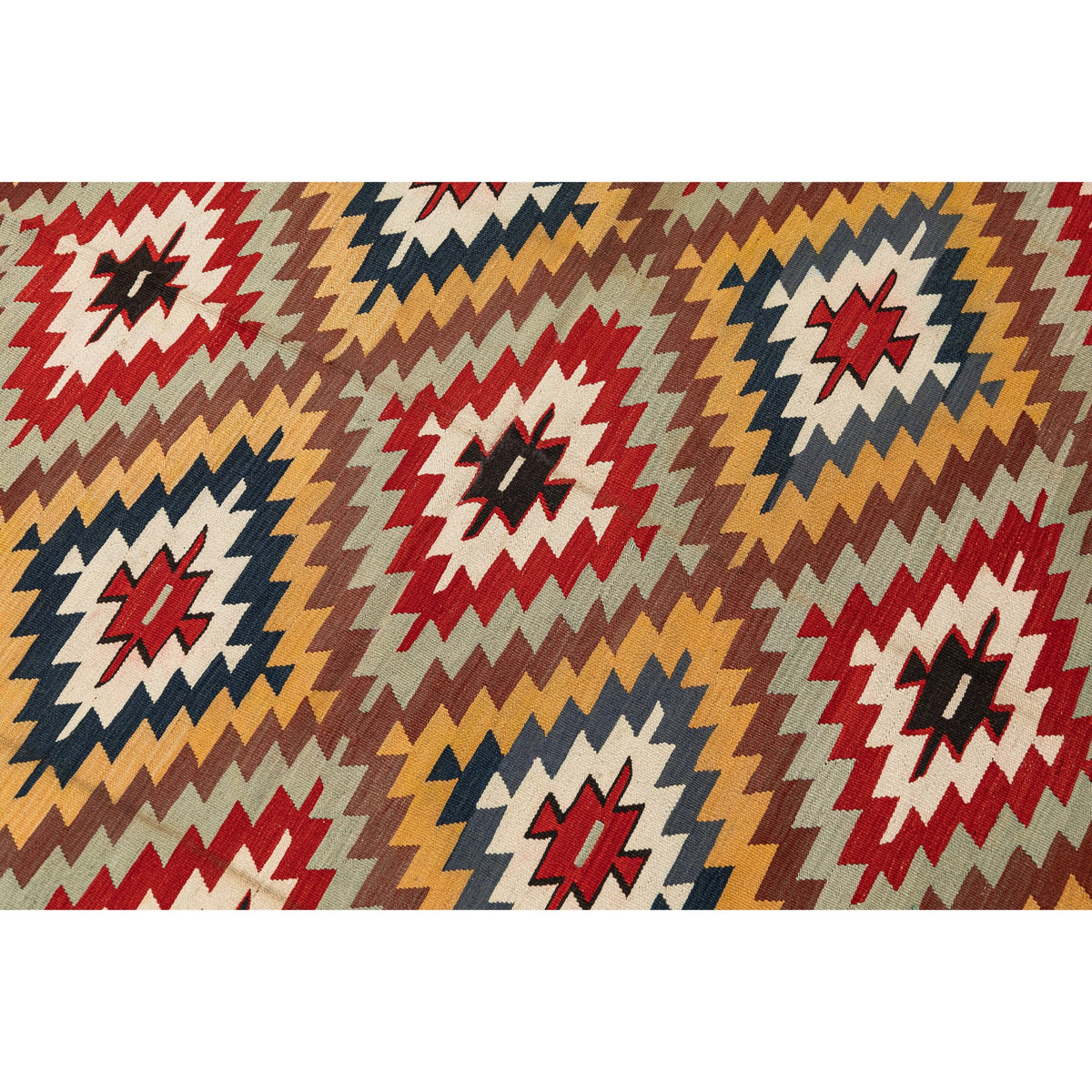 - (4' x 6') Geometric Colorful Kilim Rug