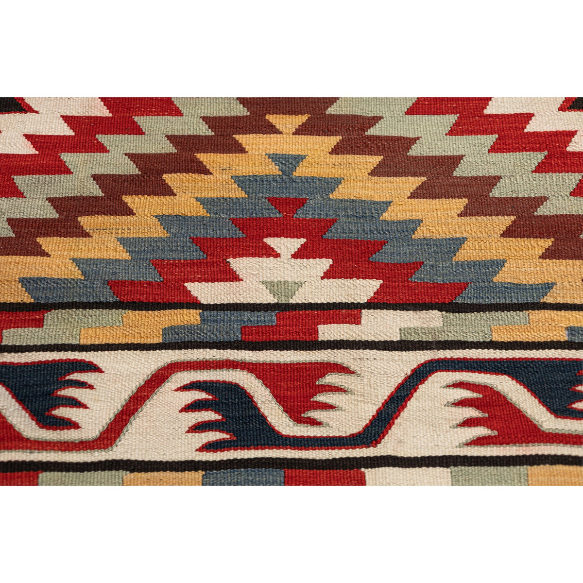 - (4' x 6') Geometric Colorful Kilim Rug