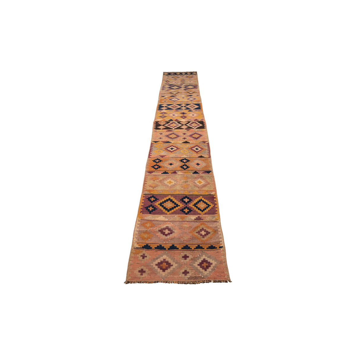 Authentic Neutral Kilim Runner Rug