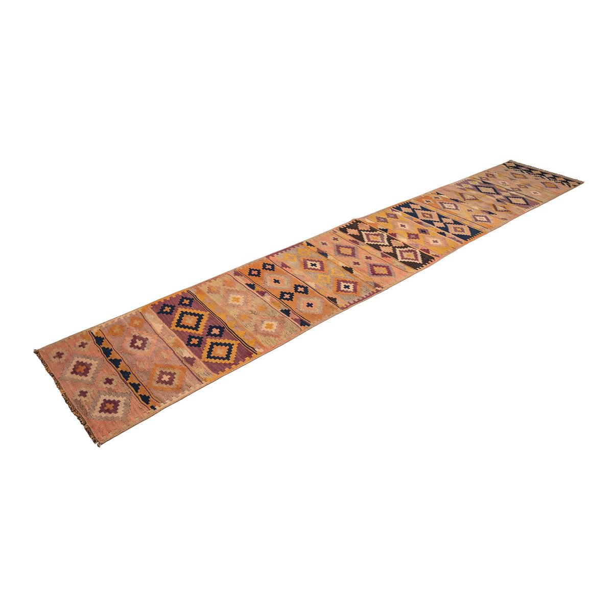 Authentic Neutral Kilim Runner Rug