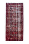3'3" x 6'10" Handmade Vintage Red Runner Rug