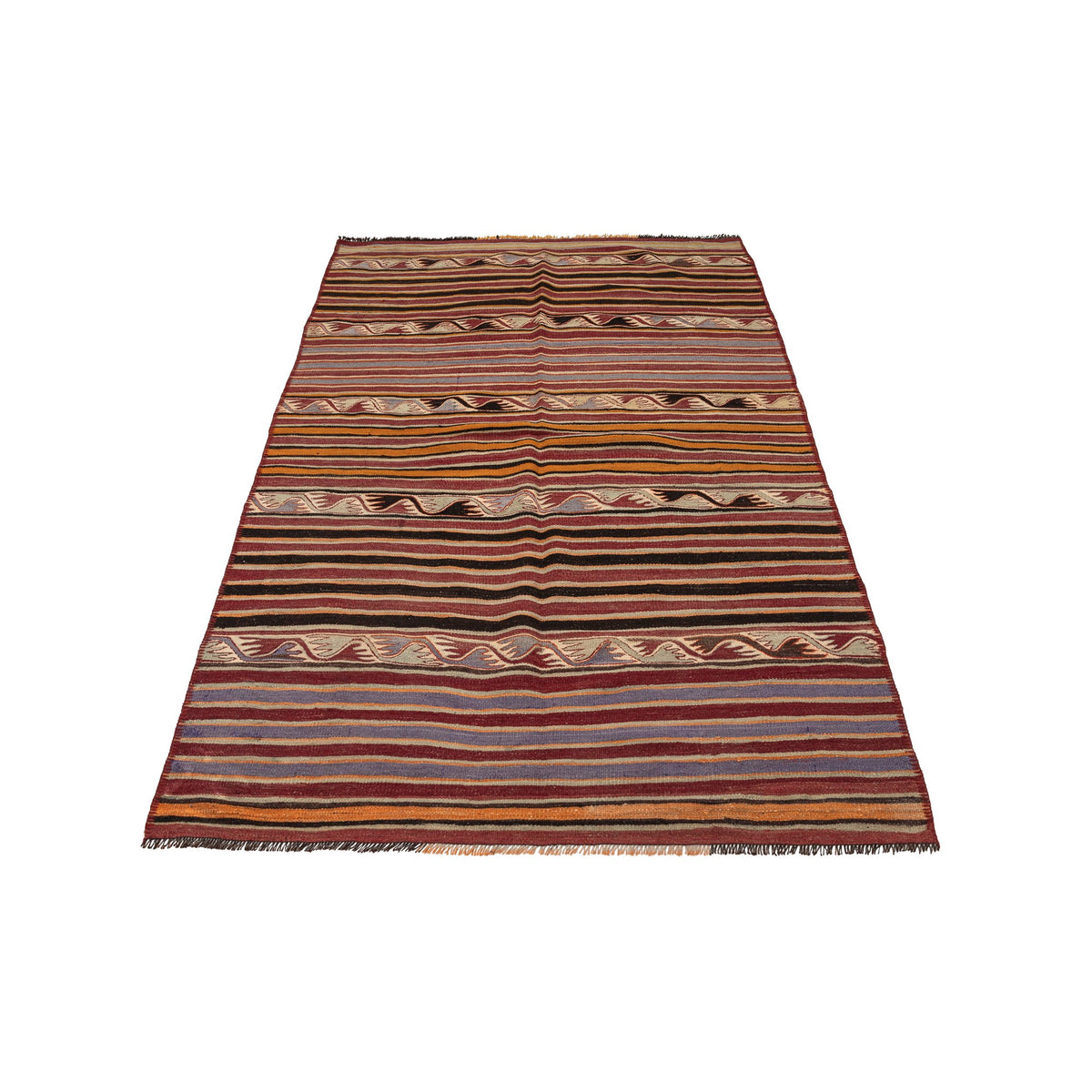 Authentic Striped Kilim Area Rug