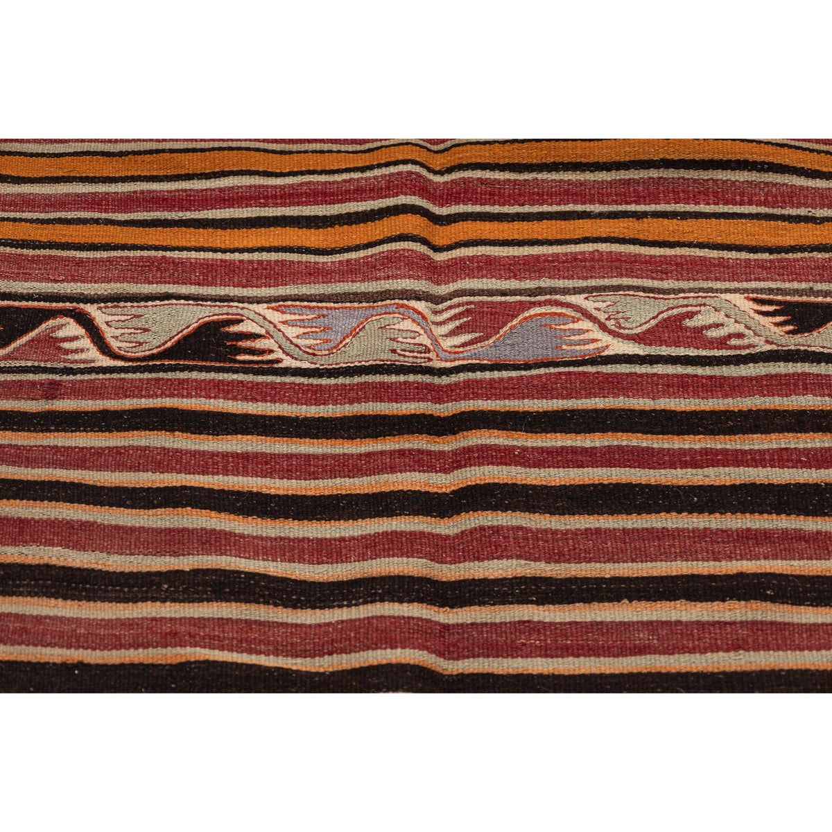 Authentic Striped Kilim Area Rug