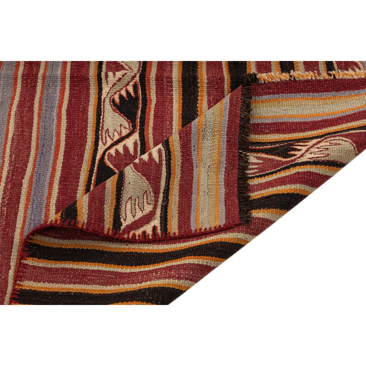 Authentic Striped Kilim Area Rug