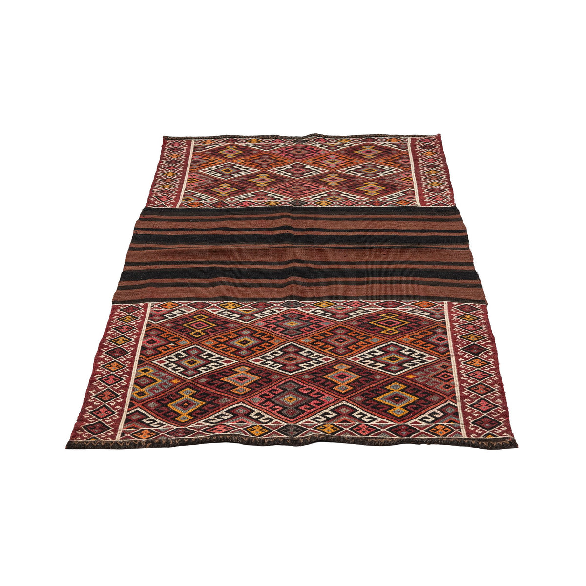 - (3'5'' x 5'1'') Handmade Tribal Vintage Small Kilim