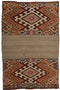 Traditional patterned rug with geometric designs 
