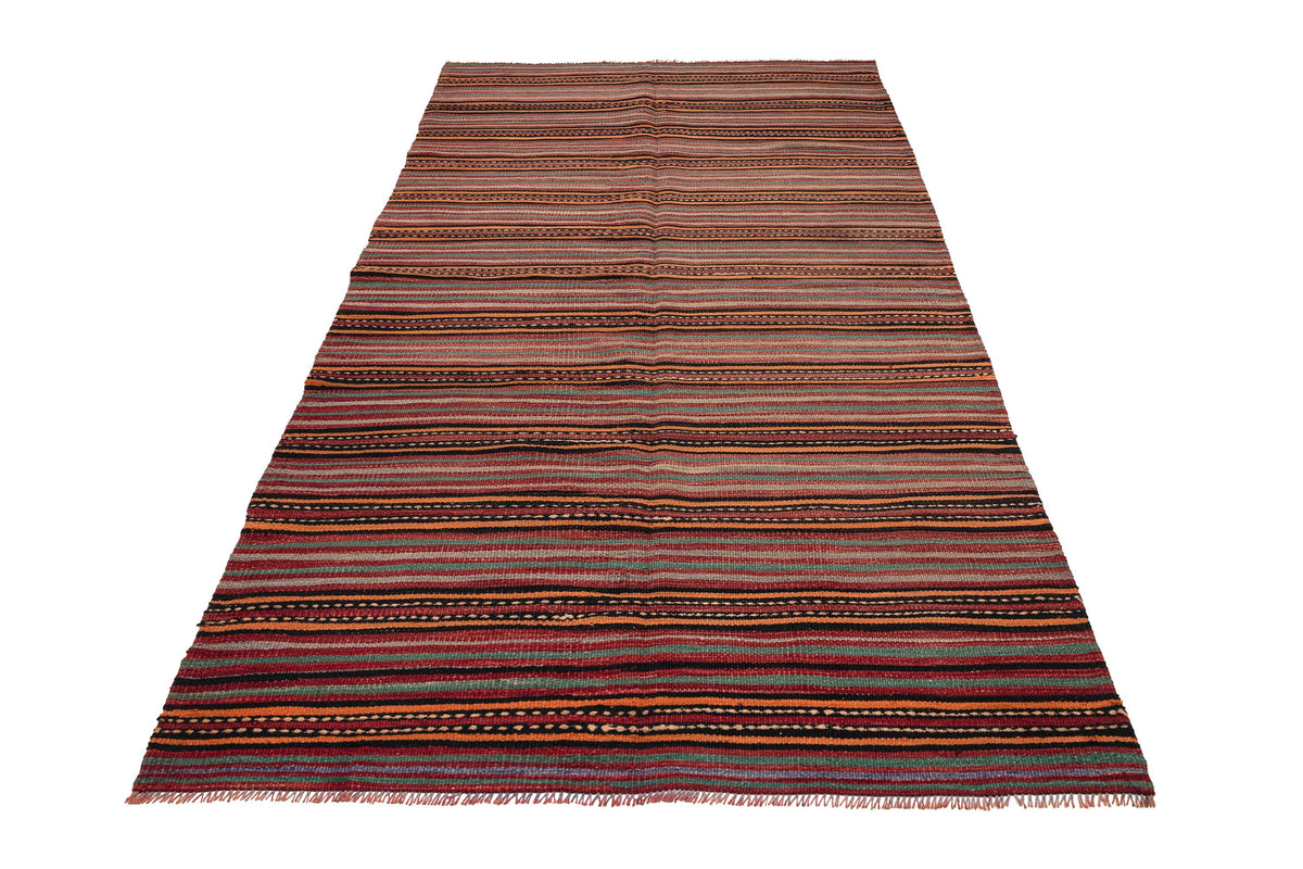 (4'7'' x 9'2'') Authentic Flatweave Striped Kilim Rugs