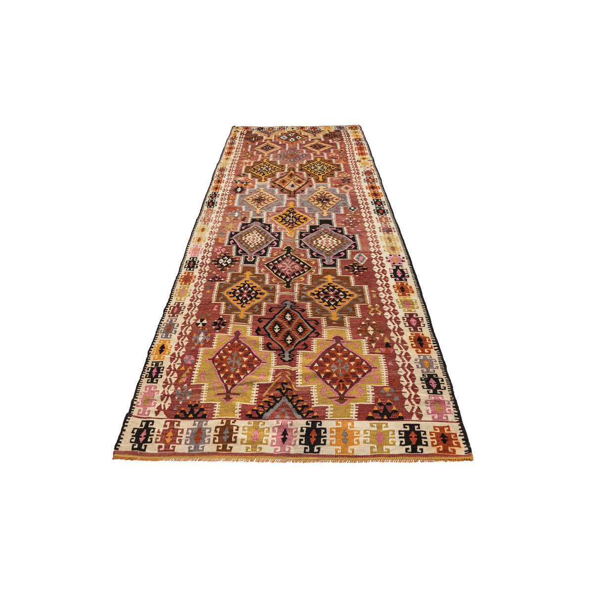 Adinia - (4'1'' x 12'6'') Vintage Turkish Kilim Runner