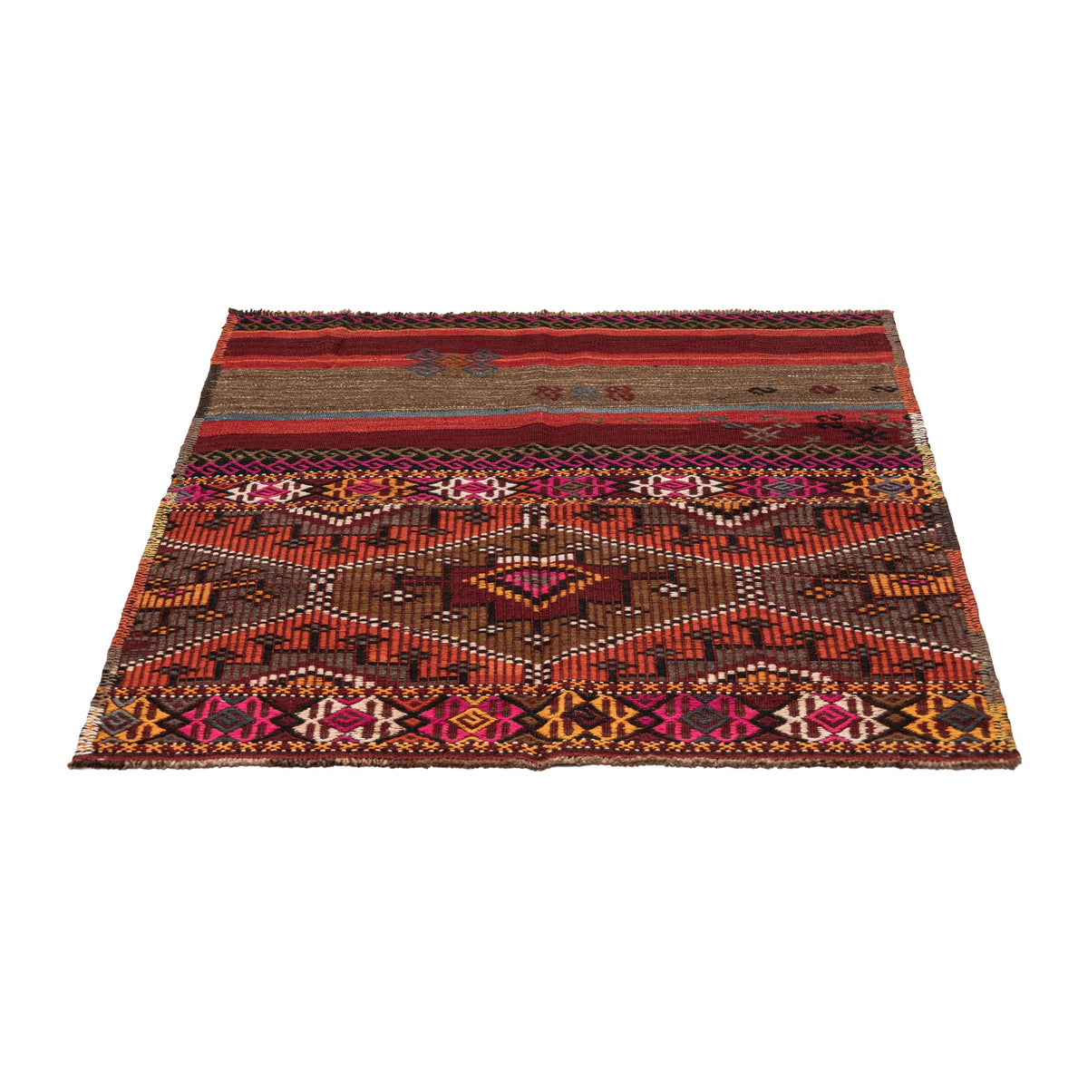 Kondagon - (3'6'' x 3'9'') Vintage Turkish Kilim