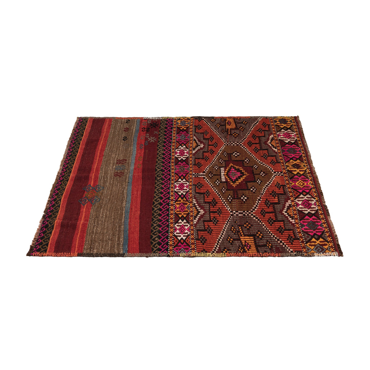 Kondagon - (3'6'' x 3'9'') Vintage Turkish Kilim