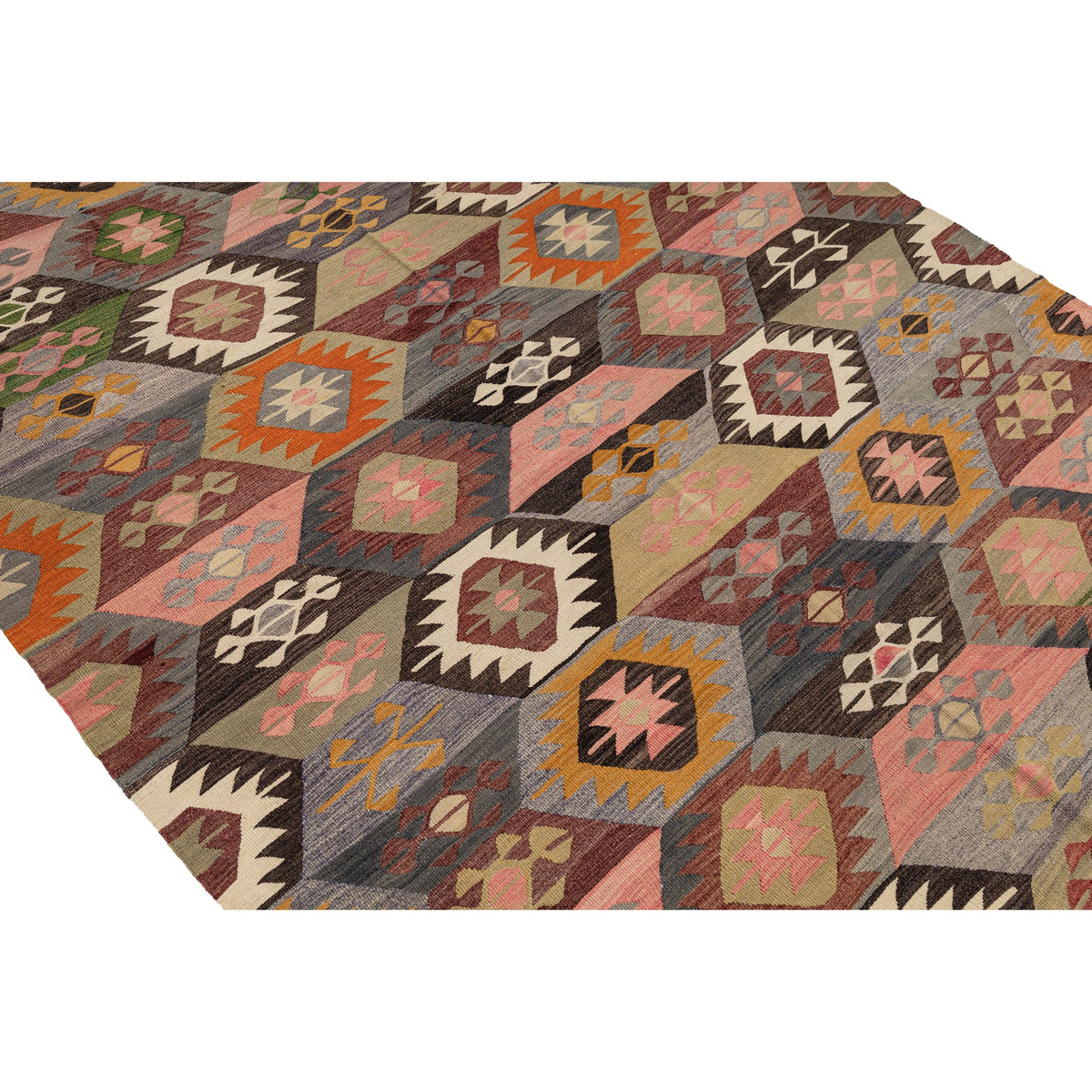 Authentic Handmade Geometric Kilim Area Rug