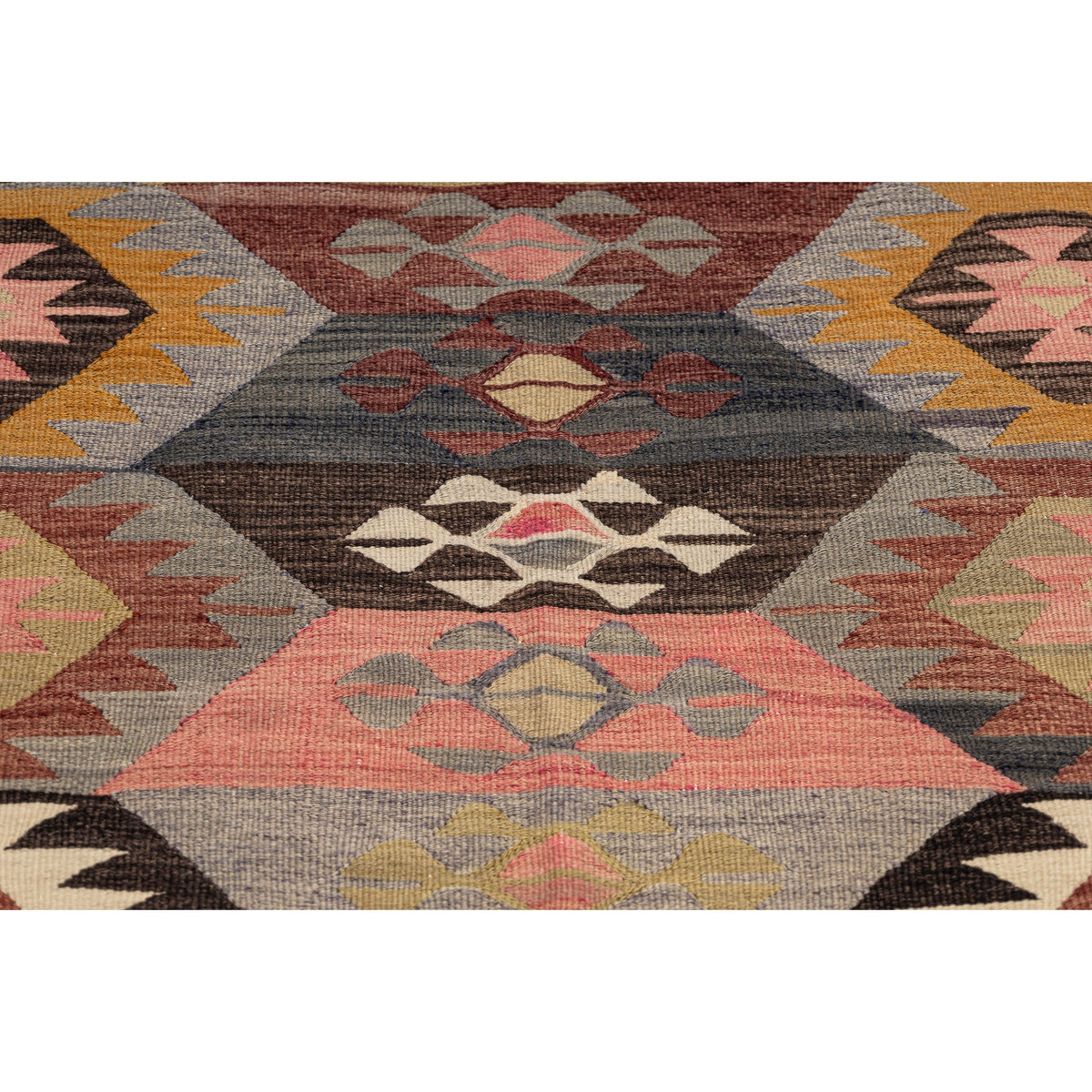 Authentic Handmade Geometric Kilim Area Rug