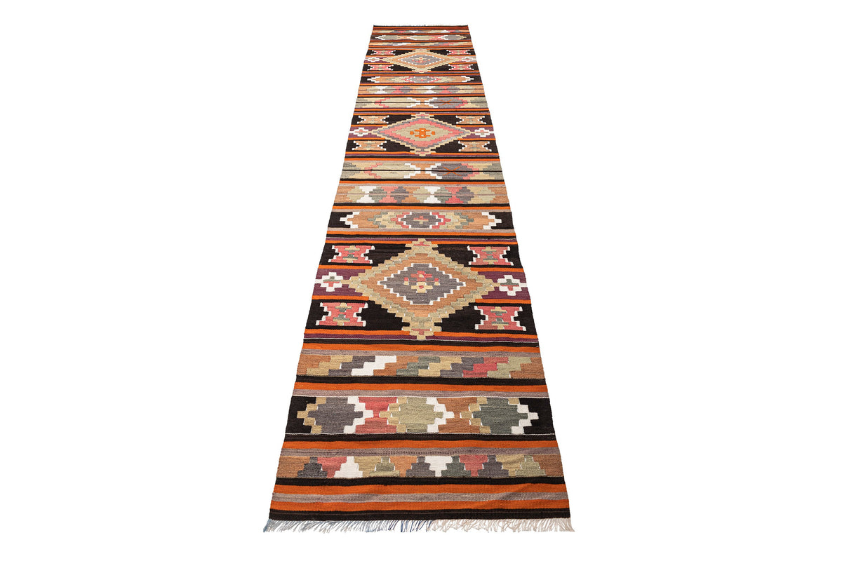 (2'7'' x 13'1'') Authentic Flatweave Kilim Runner Rugs