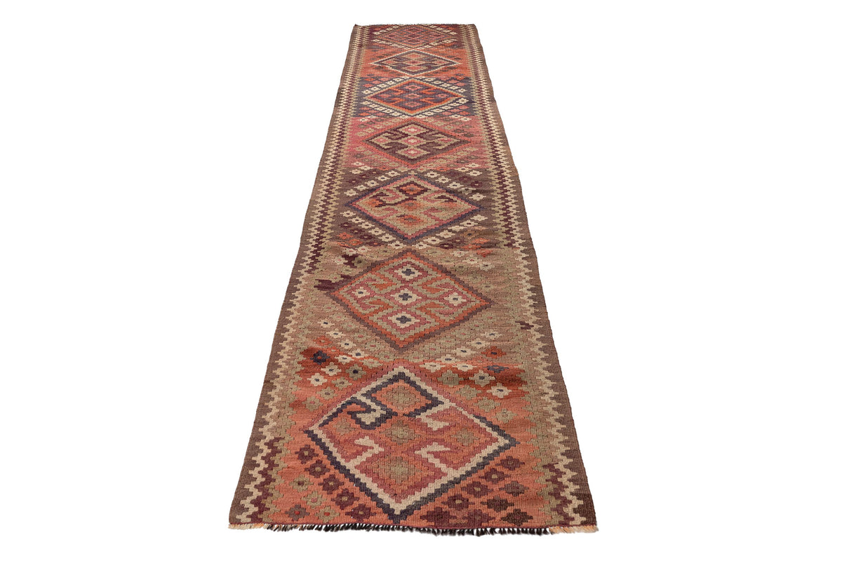 (3'1'' x 15'5'') Oriental Authentic Kilim Runner Rug