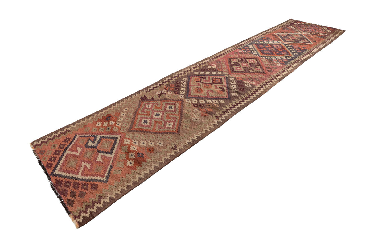 (3'1'' x 15'5'') Oriental Authentic Kilim Runner Rug