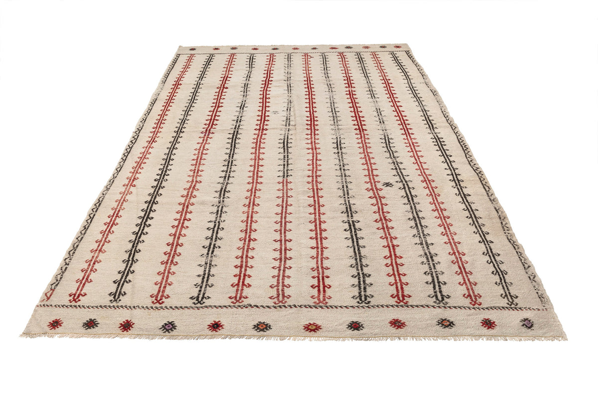 (6' x 9'4'') Authentic Flatweave Stirped Kilim Rug