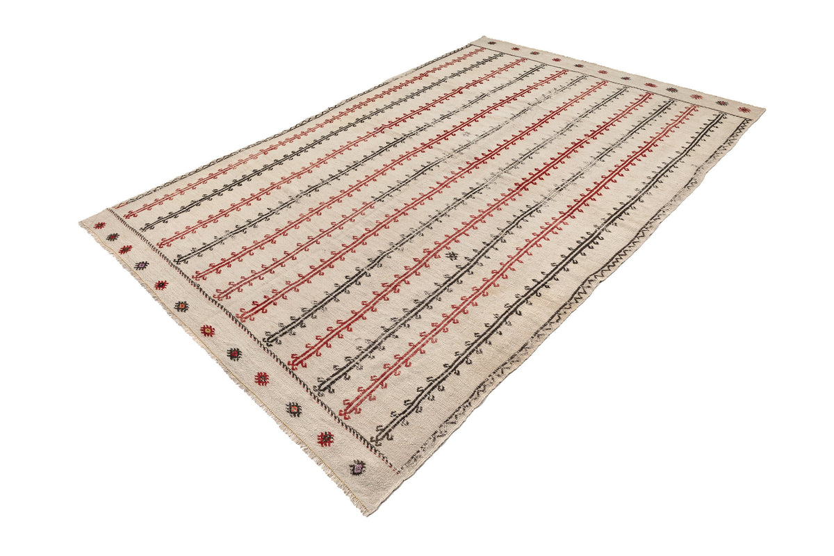 (6' x 9'4'') Authentic Flatweave Stirped Kilim Rug