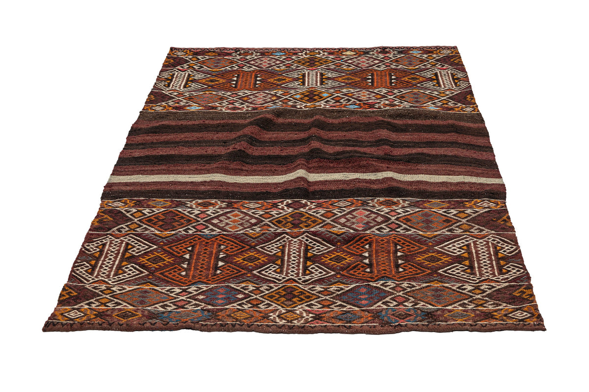 (4' x 5'2'') Authentic Flatweave Vintage Kilim Rug