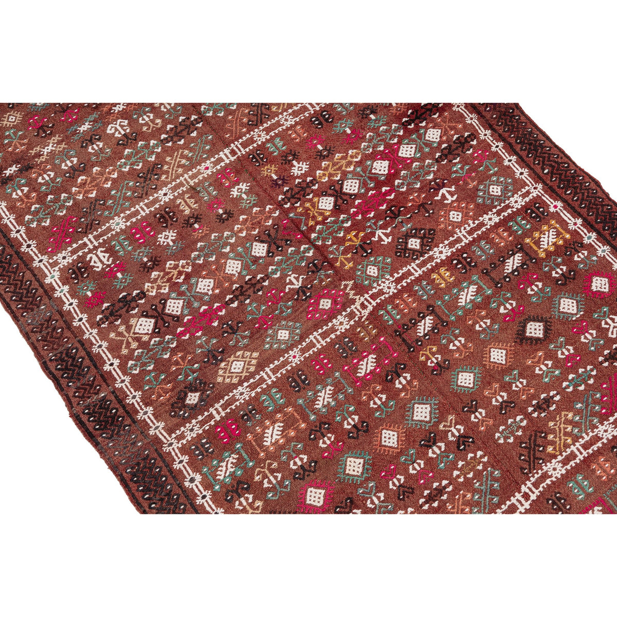 Authentic Handmade Red Small Kilim Rug