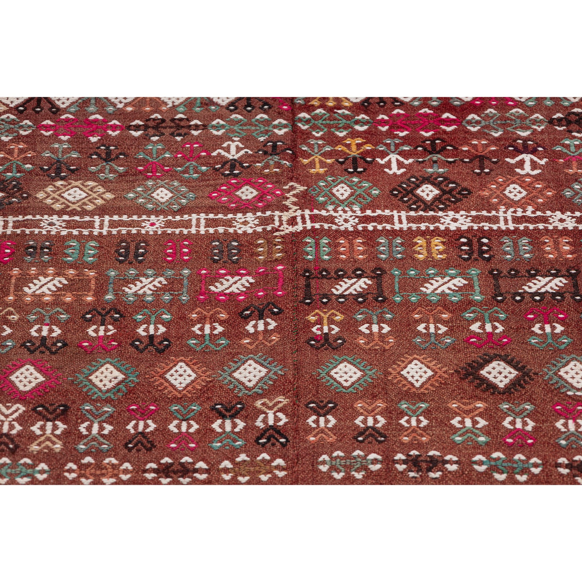 Authentic Handmade Red Small Kilim Rug