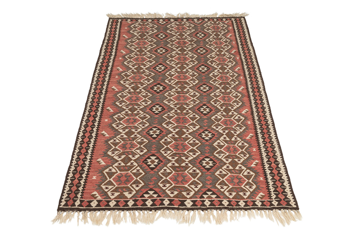 (3'3'' x 4'10'') Authentic Flatweave Vintage Kilim Rug