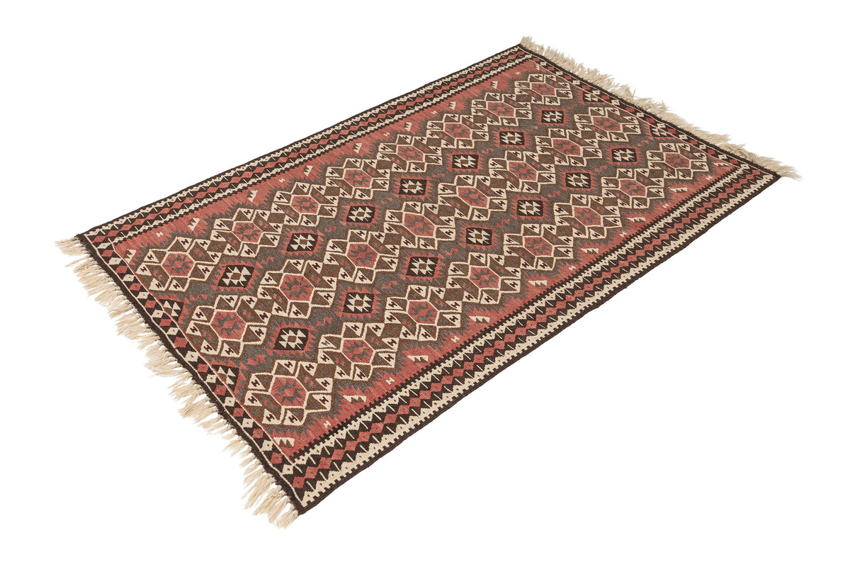 (3'3'' x 4'10'') Authentic Flatweave Vintage Kilim Rug