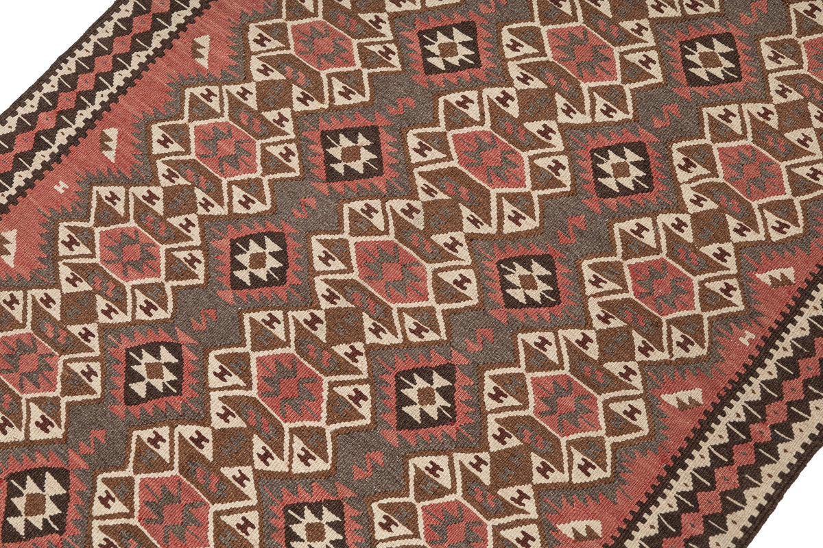 (3'3'' x 4'10'') Authentic Flatweave Vintage Kilim Rug